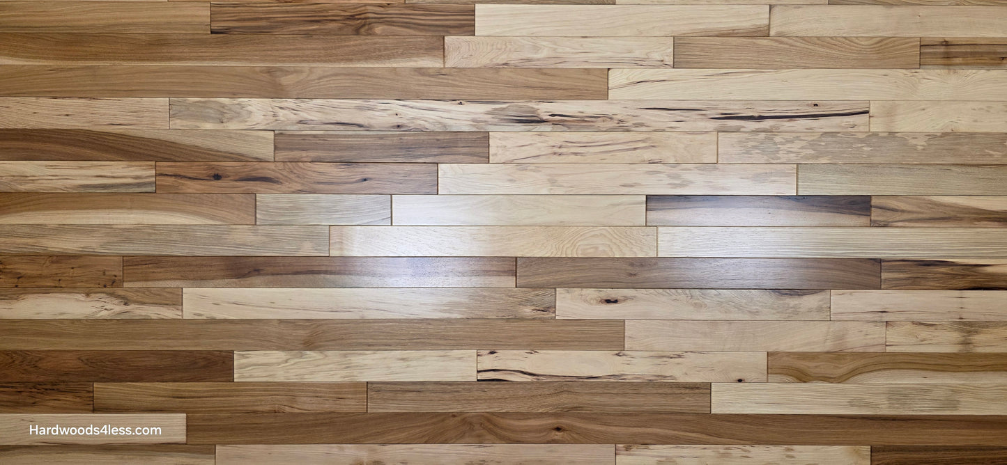 2 1/4" x 3/4" Hickory Natural Character Grade Hardwood Flooring