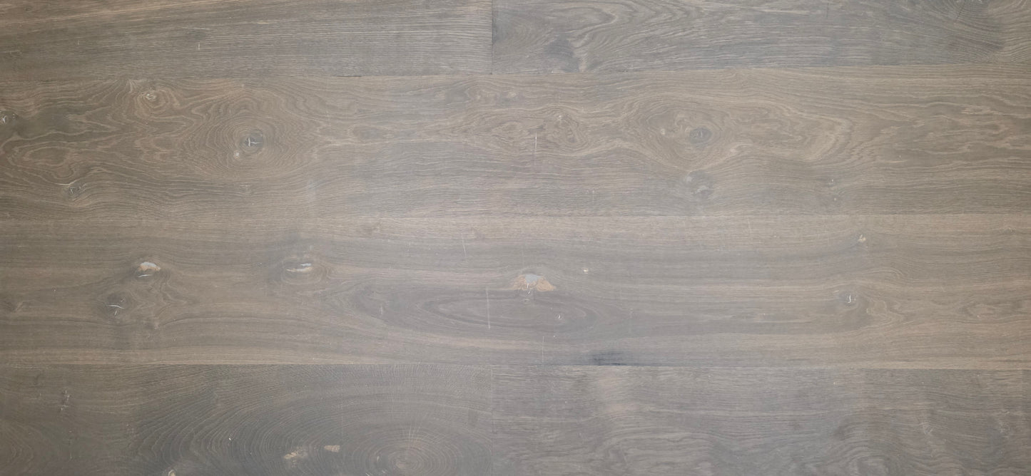 Engineered Unfinished Smoked European Oak Hardwood Flooring wide shot closeup