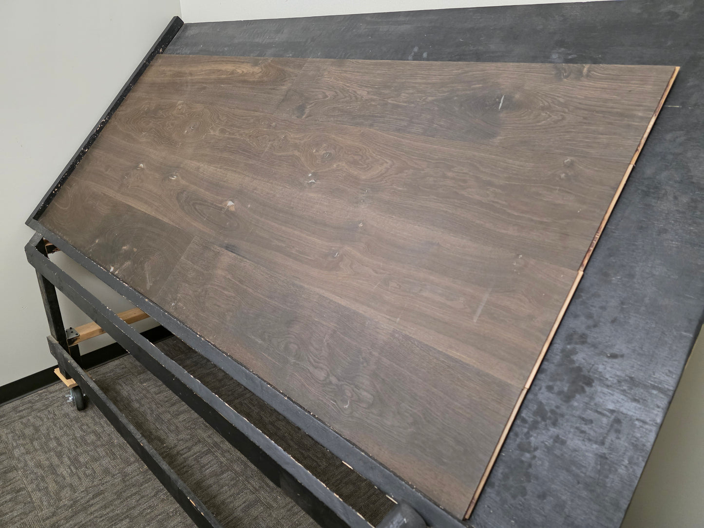 Engineered Unfinished Smoked European Oak Hardwood Flooring tight angle right side