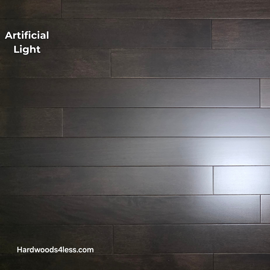 3 5/8" x 3/4" Solid Brazilian Oak Burnt Umber Hardwood Flooring. Shown in natural lighting.