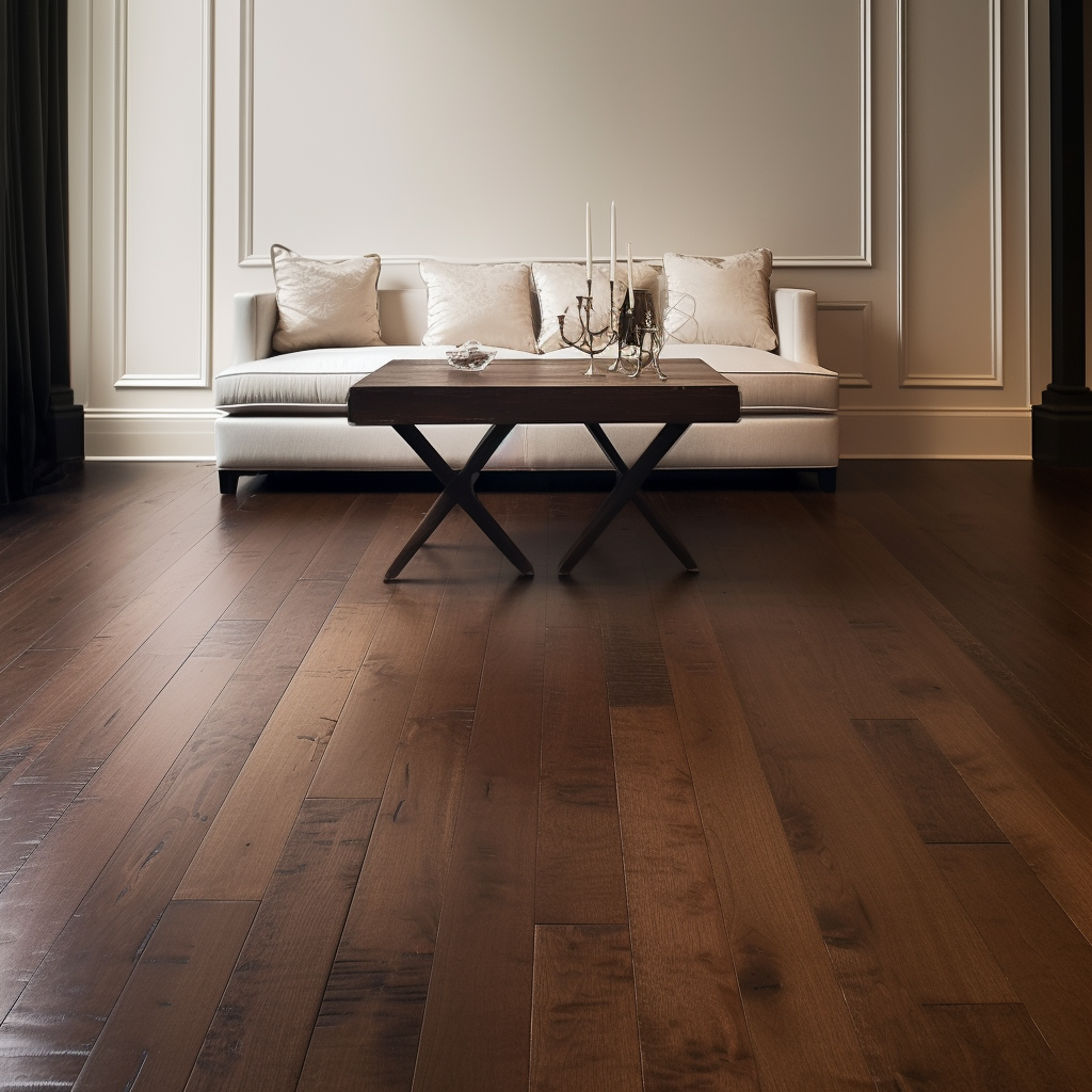 7 1/2" x 1/2" Engineered Hickory Antique Concan Stain Flooring