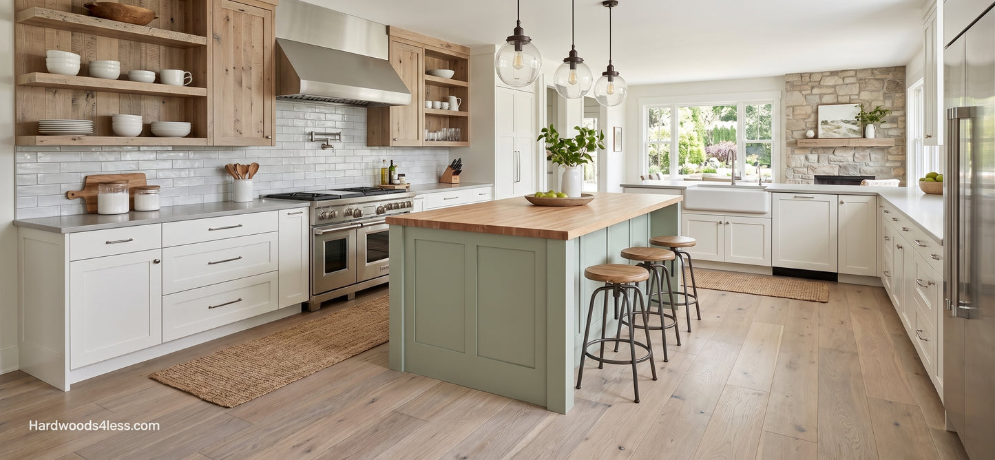 6 1/2" x 1/2" Engineered European White Oak Mojito Hardwood Flooring