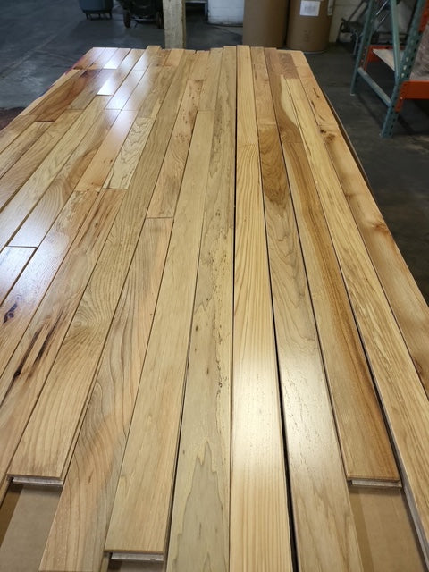 2 1/4" x 3/4" Hickory Natural Character Grade Hardwood Flooring