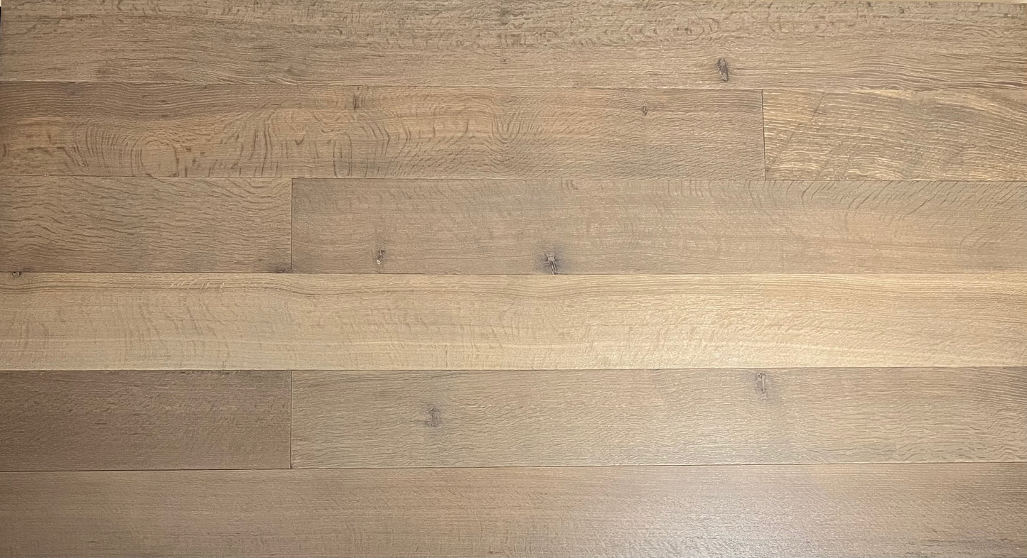 8" x 3/4" Engineered White Oak Burnished Bronze stain Rift & Quartered Hardwood Flooring