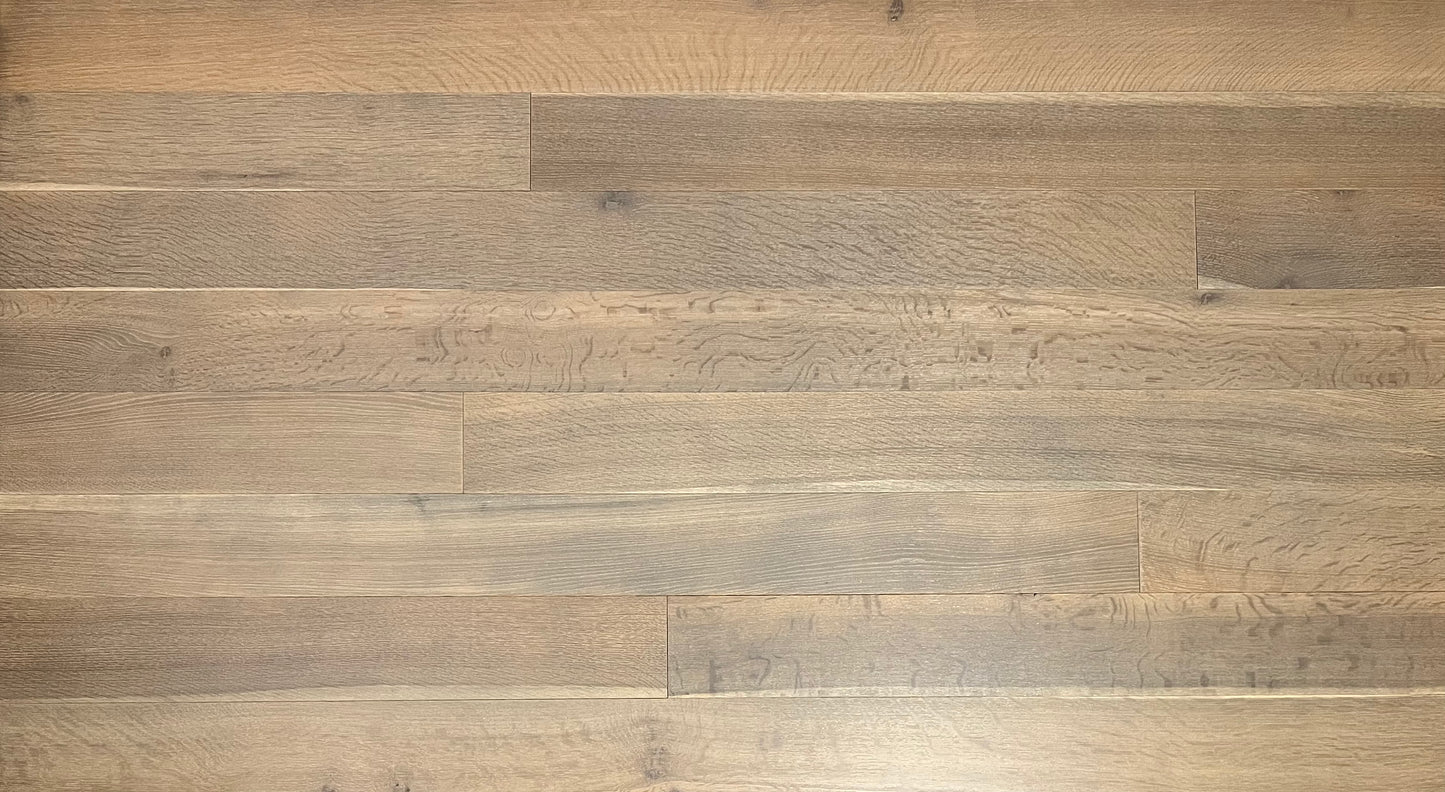 6" x 5/8" Engineered White Oak Burnished Bronze stain Rift & Quartered Hardwood Flooring