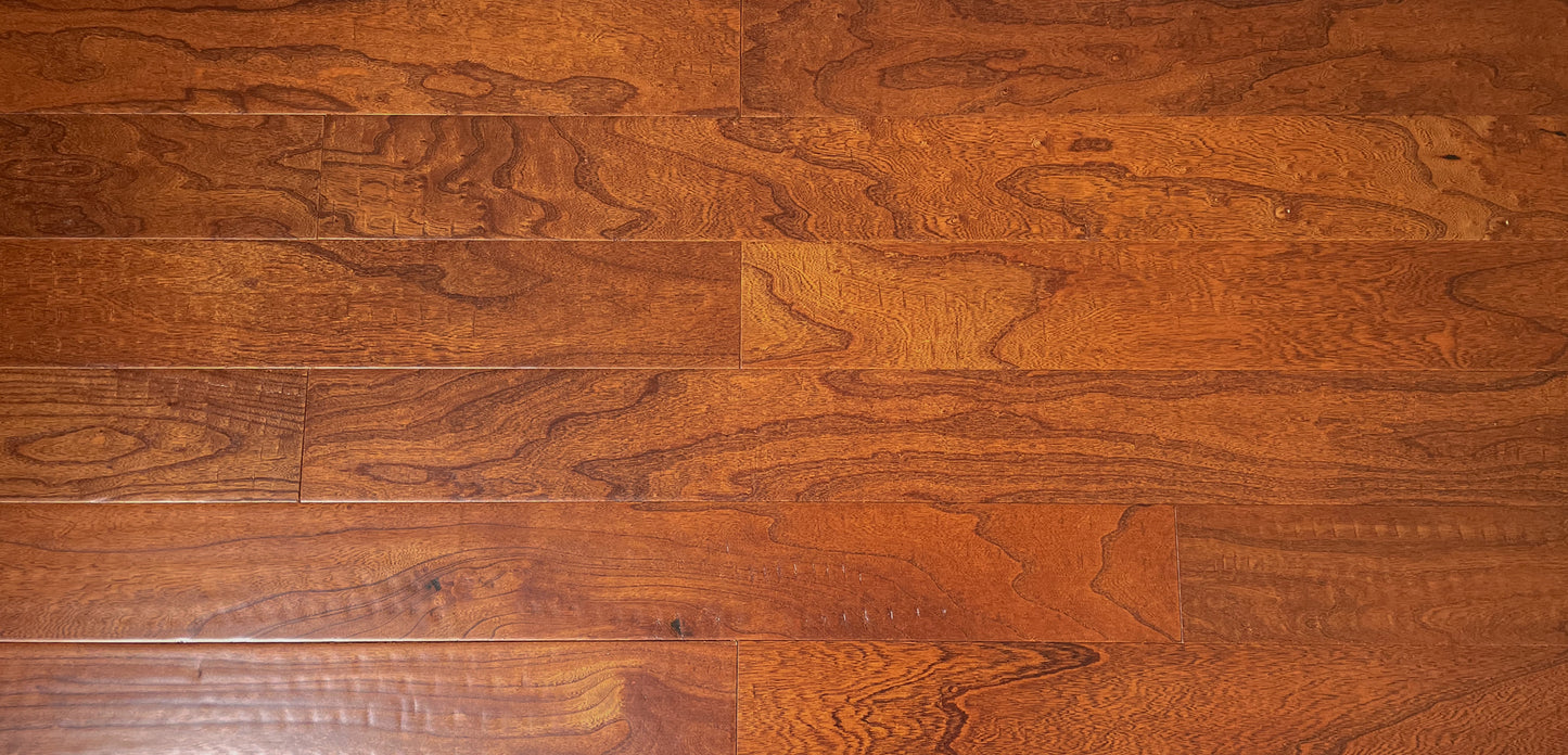 5" x 9/16" Engineered Elm Gunstock Hand Scraped Hardwood Flooring