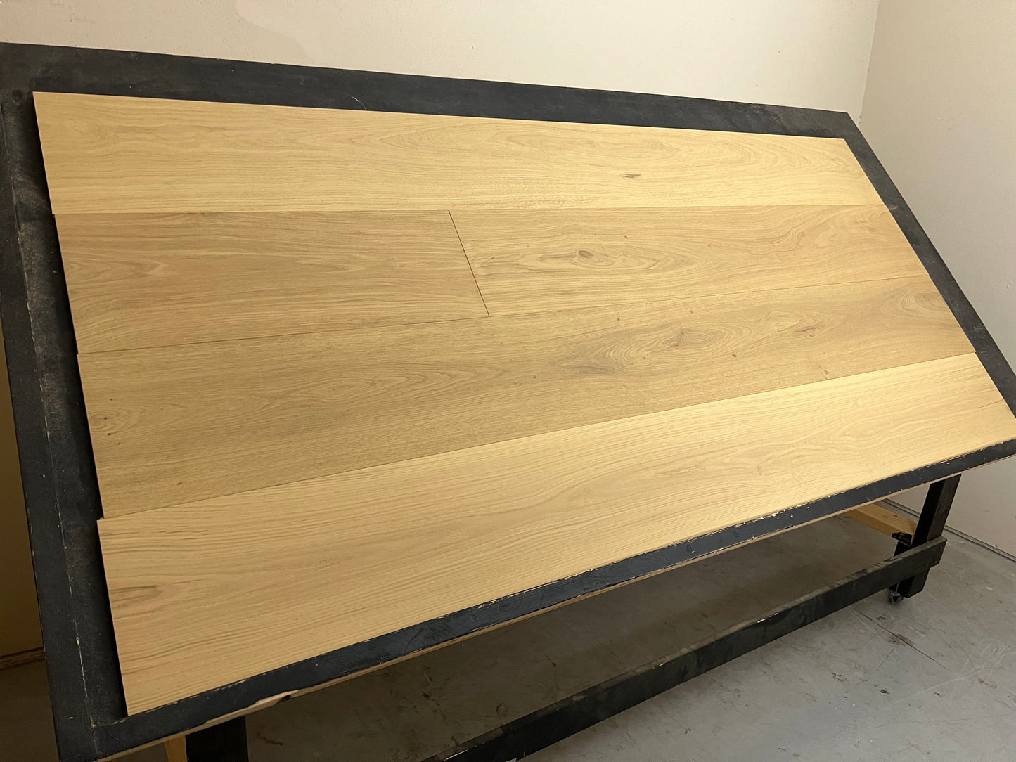 10.25" x 5/8" Engineered European Oak Lamar Hardwood Flooring on a black shooting table left hand shot