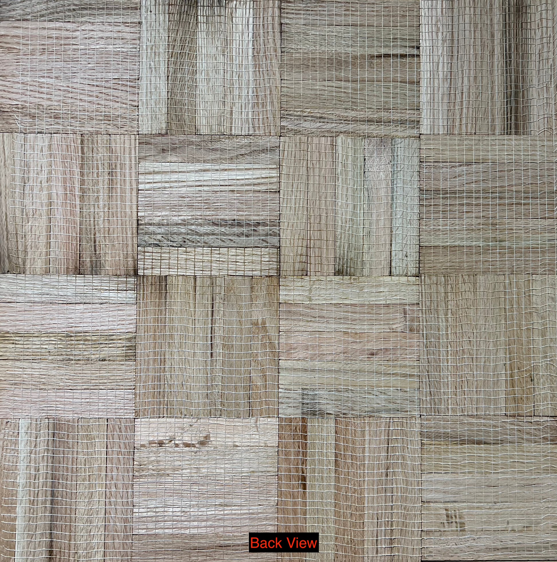 Unfinished Red Oak 5-slat Parquet Hardwood Flooring rear view