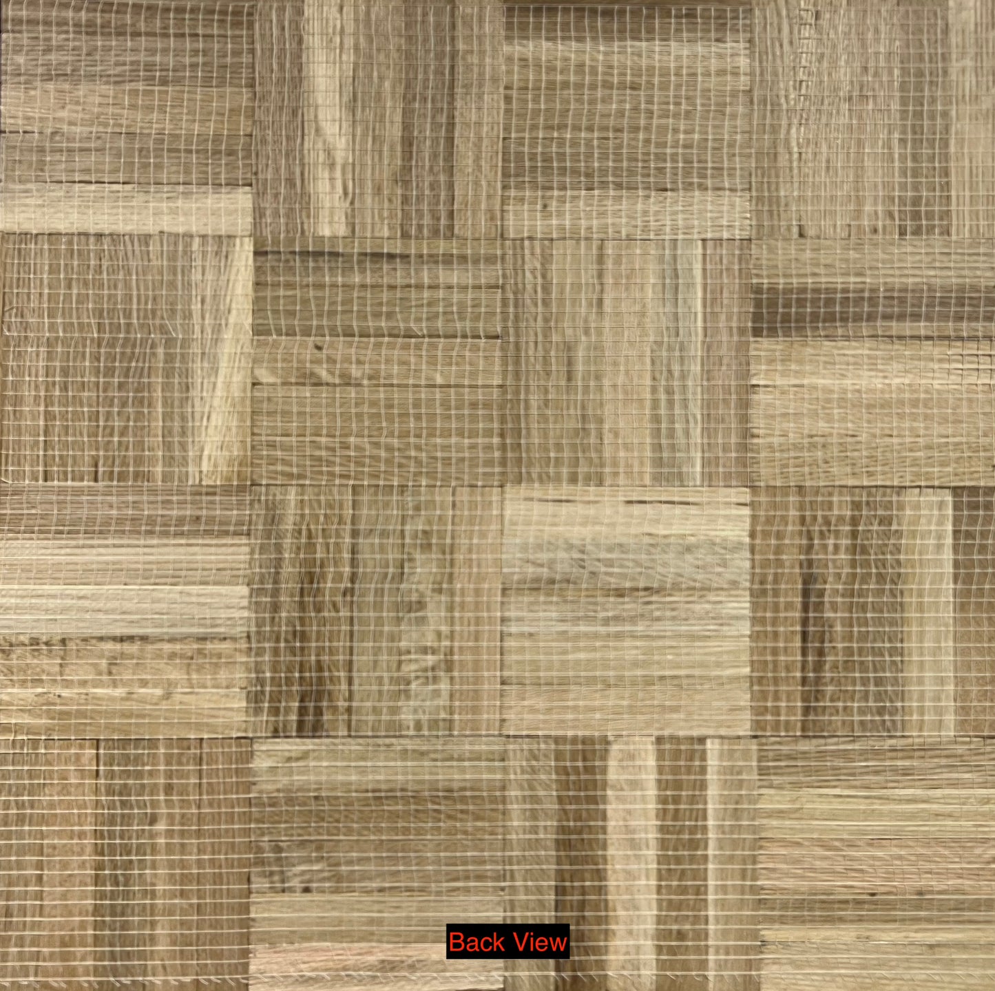 Unfinished White Oak 5-Slat Parquet Hardwood Flooring rear view