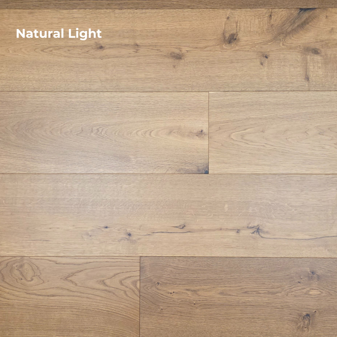 Engineered European Oak Titan Hardwood Flooring shown with natural lighting
