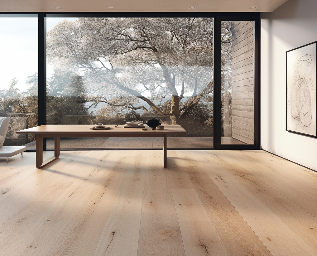 9.45" x 3/4" Engineered European Oak Niagara Stain Hardwood Flooring room scene