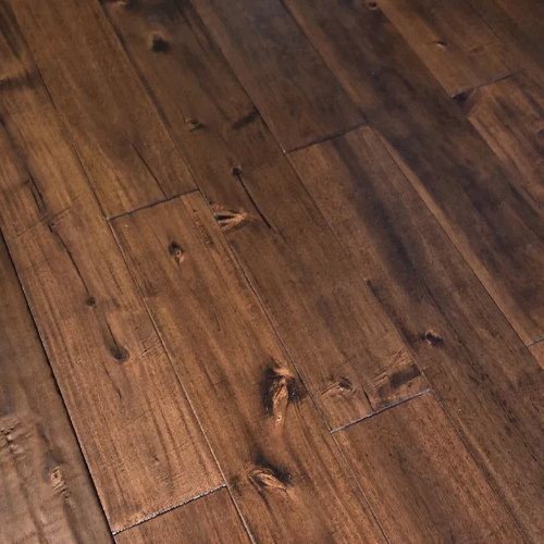 6 1/2" x 9/16" Engineered Asian Walnut Latte Stain Hardwood Flooring close up