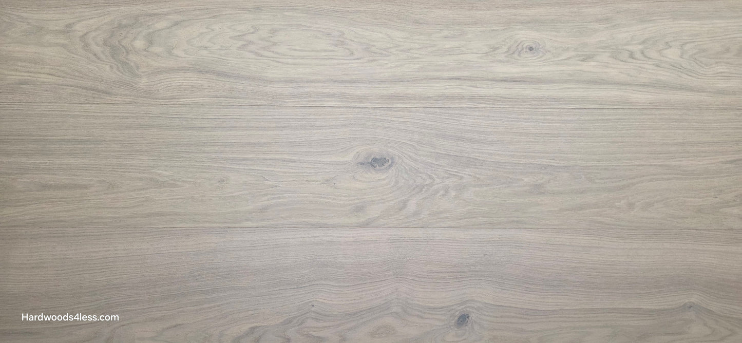 10.67" x 7/16" Modernized Engineered European Oak Corbusier Hardened Hardwood Flooring. Close up.