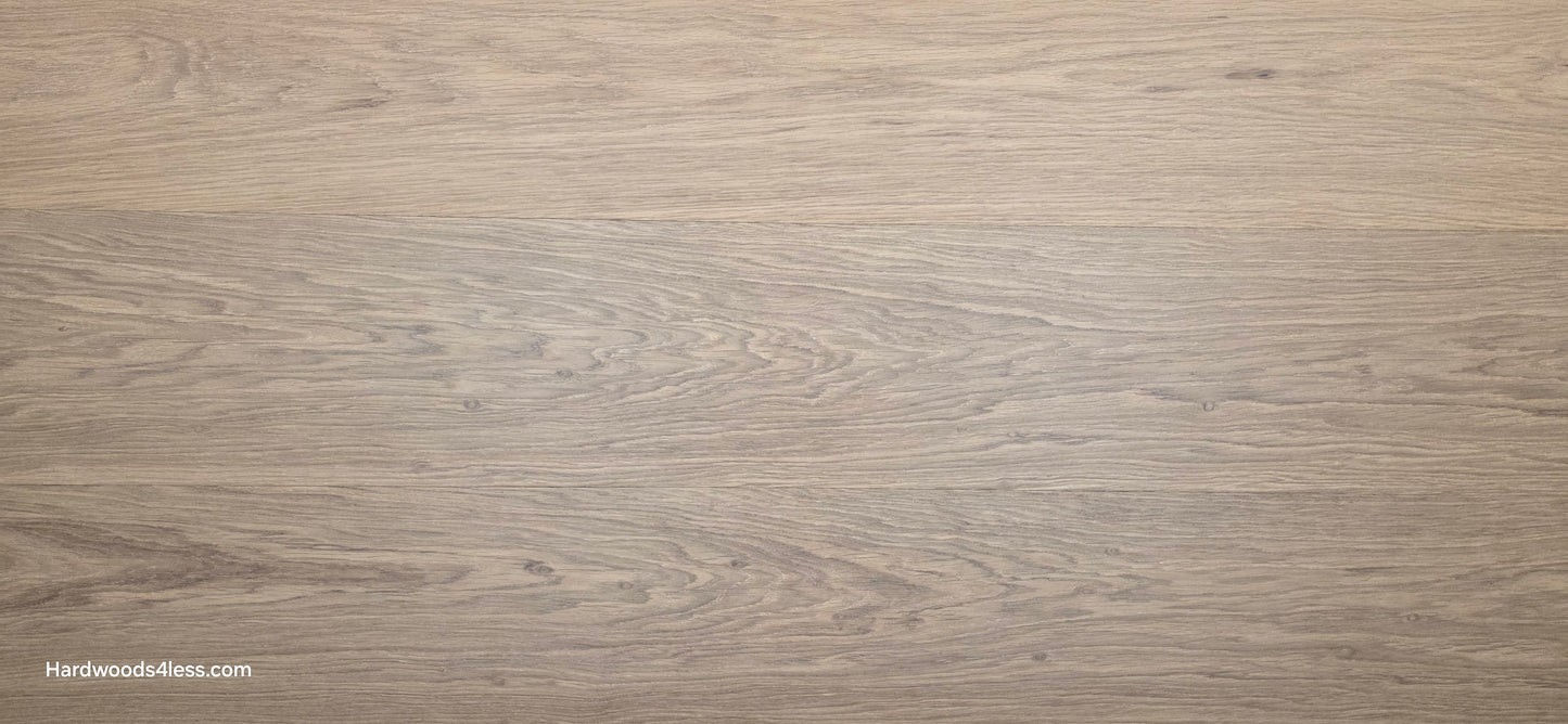 10.67" x 7/16" Modernized Engineered European Oak Gropius Hardened Hardwood Flooring. Close up. 