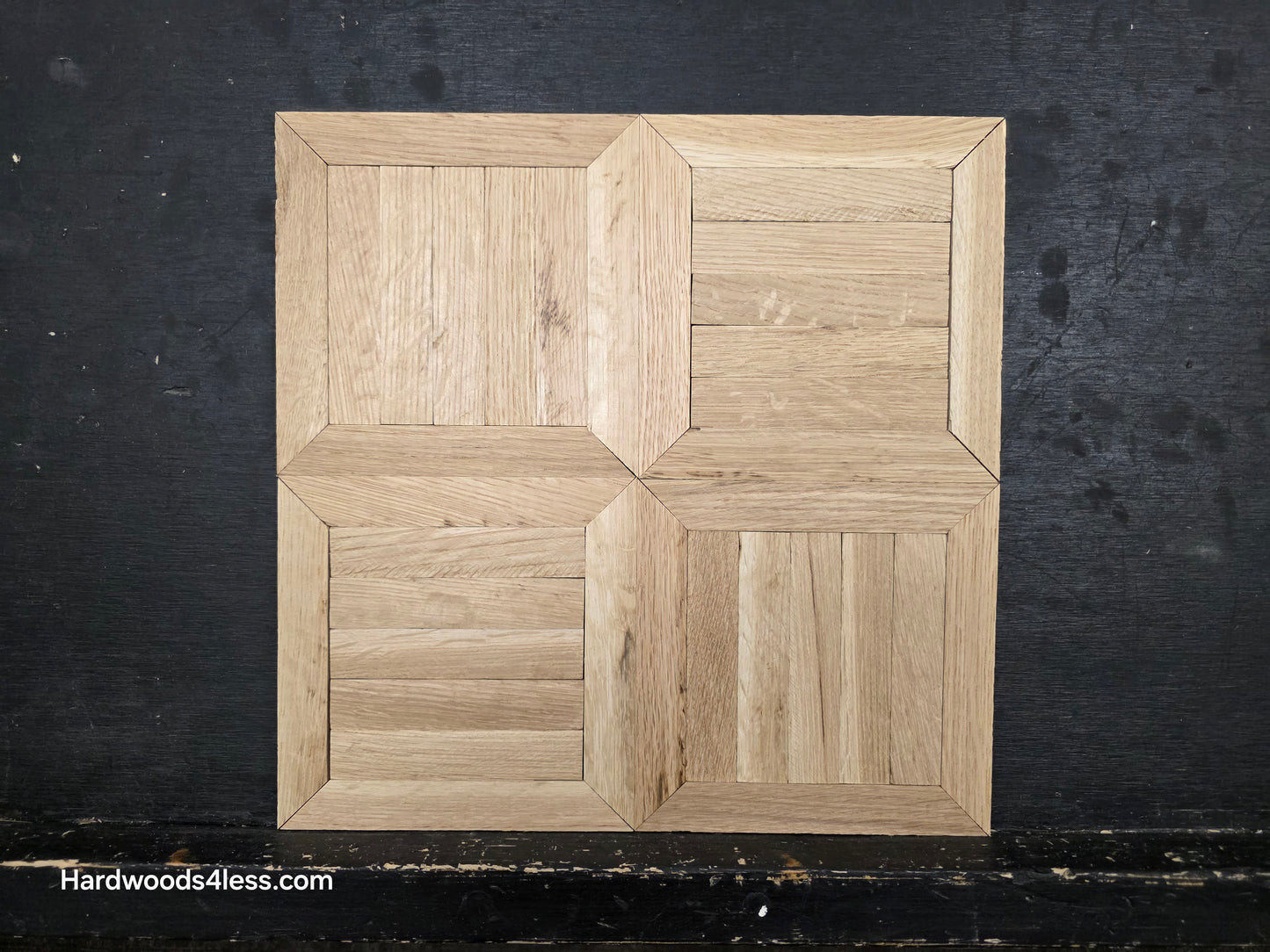 13 5/16" x 13 5/16" x 5/16" Unfinished White Oak Monticello Parquet Flooring