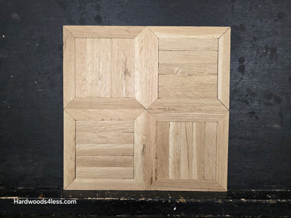 13 5/16" x 13 5/16" x 5/16" Unfinished White Oak Monticello Parquet Flooring