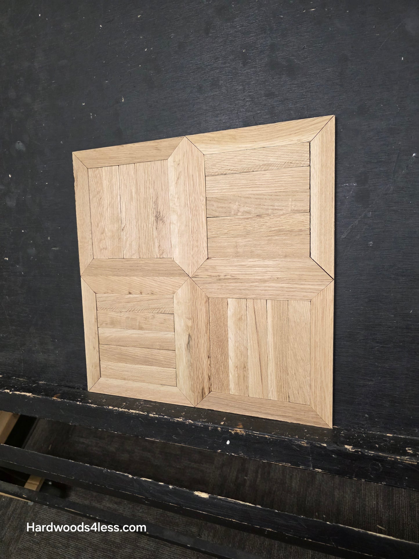 13 5/16" x 13 5/16" x 5/16" Unfinished White Oak Monticello Parquet Flooring