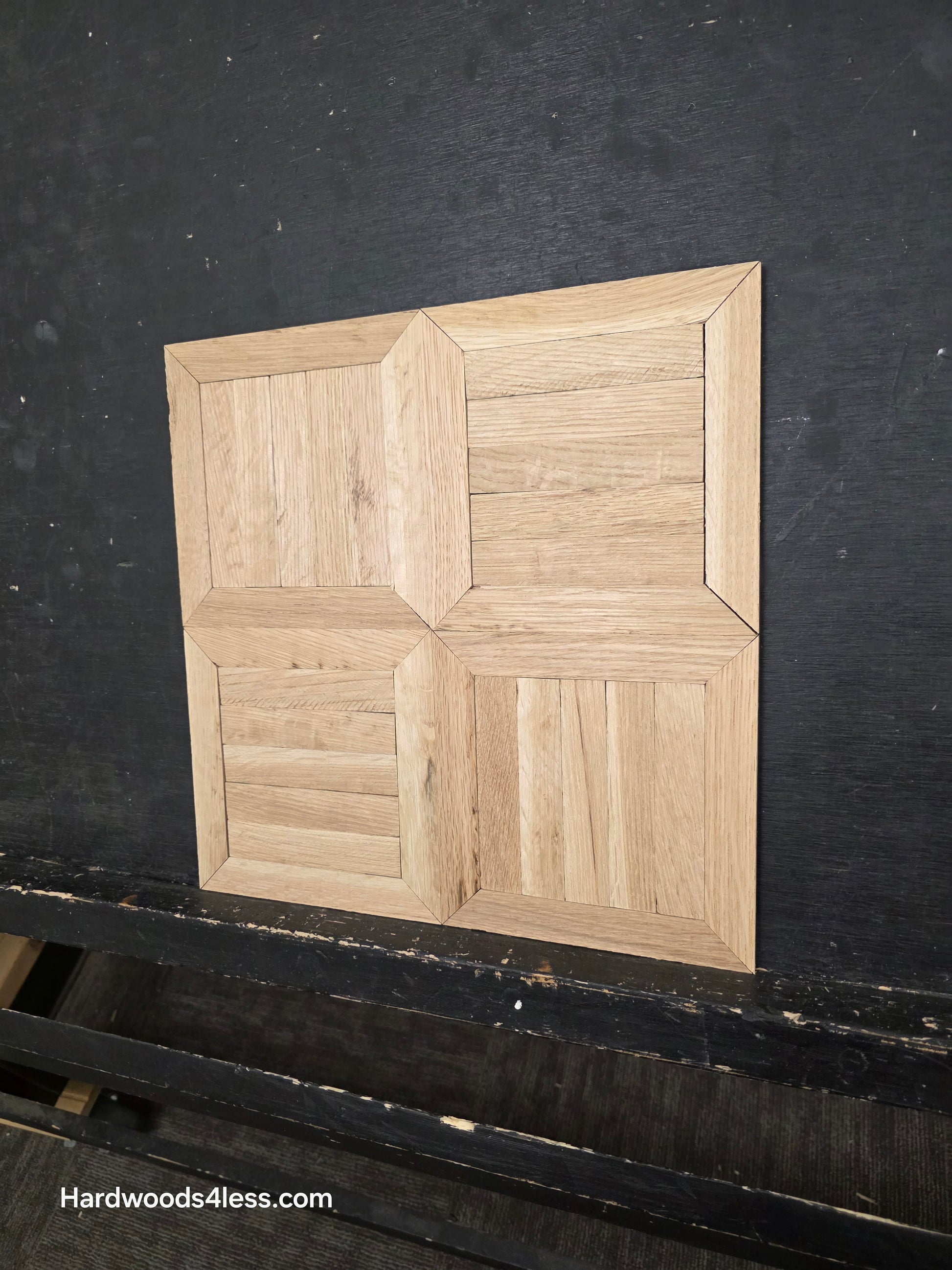 13 5/16" x 13 5/16" x 5/16" Unfinished White Oak Monticello Parquet Flooring