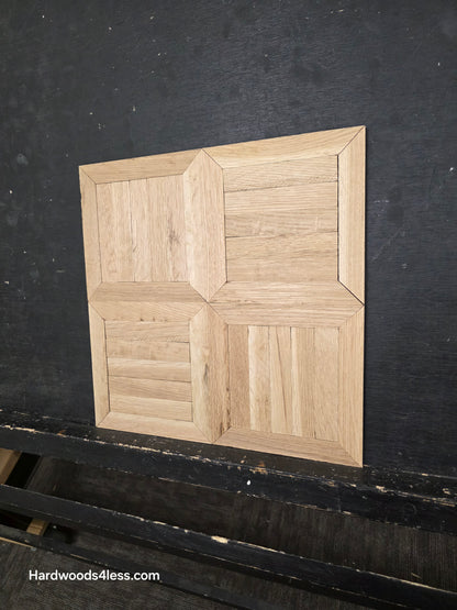 13 5/16" x 13 5/16" x 5/16" Unfinished White Oak Monticello Parquet Flooring