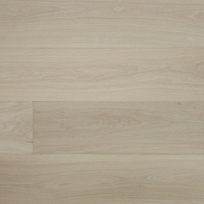 8 5/8" x 5/8" Engineered Unfinished European White Oak Select & Better Hardwood Flooring. Close up. 