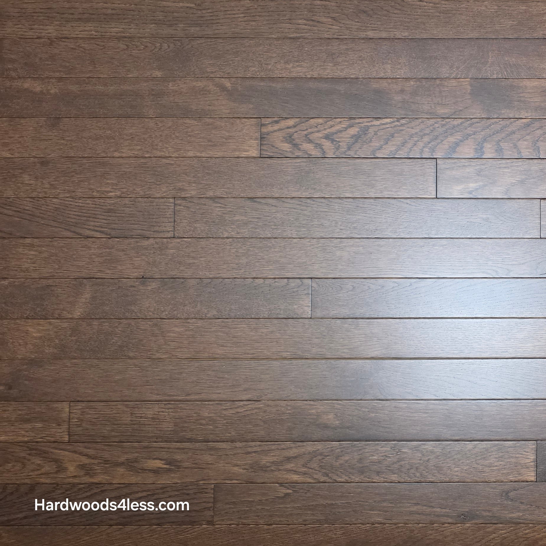 2 1/4" x 3/4" Solid Oak Modica Hardwood Flooring. Shown close up.