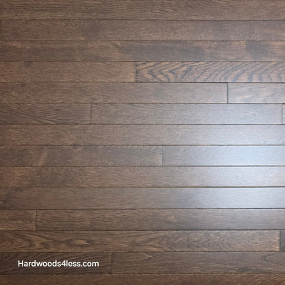 2 1/4" x 3/4" Solid Oak Modica Hardwood Flooring. Shown close up.