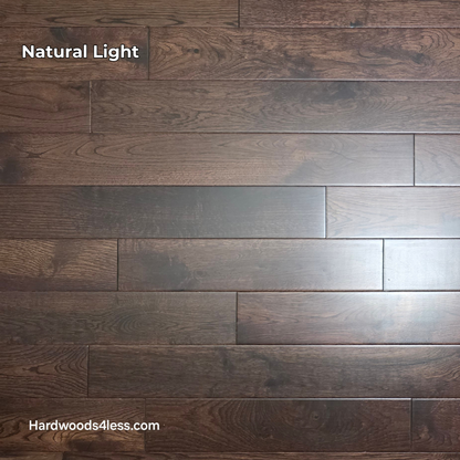 3 1/2" x 3/4" Solid White Oak Ristretto Hardwood Flooring. Shown in natural lighting.