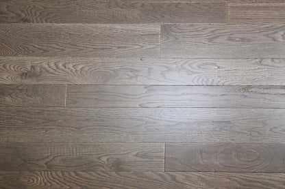 3 1/4", 4", 5" Mixed Width Engineered White Oak Transom Hardwood Flooring close up.