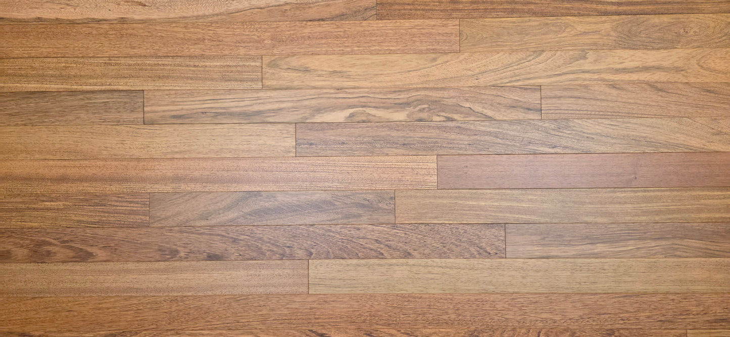 3 1/4" x 3/4" Brazilian Cherry Matte Prefinished Hardwood Flooring. Close up.