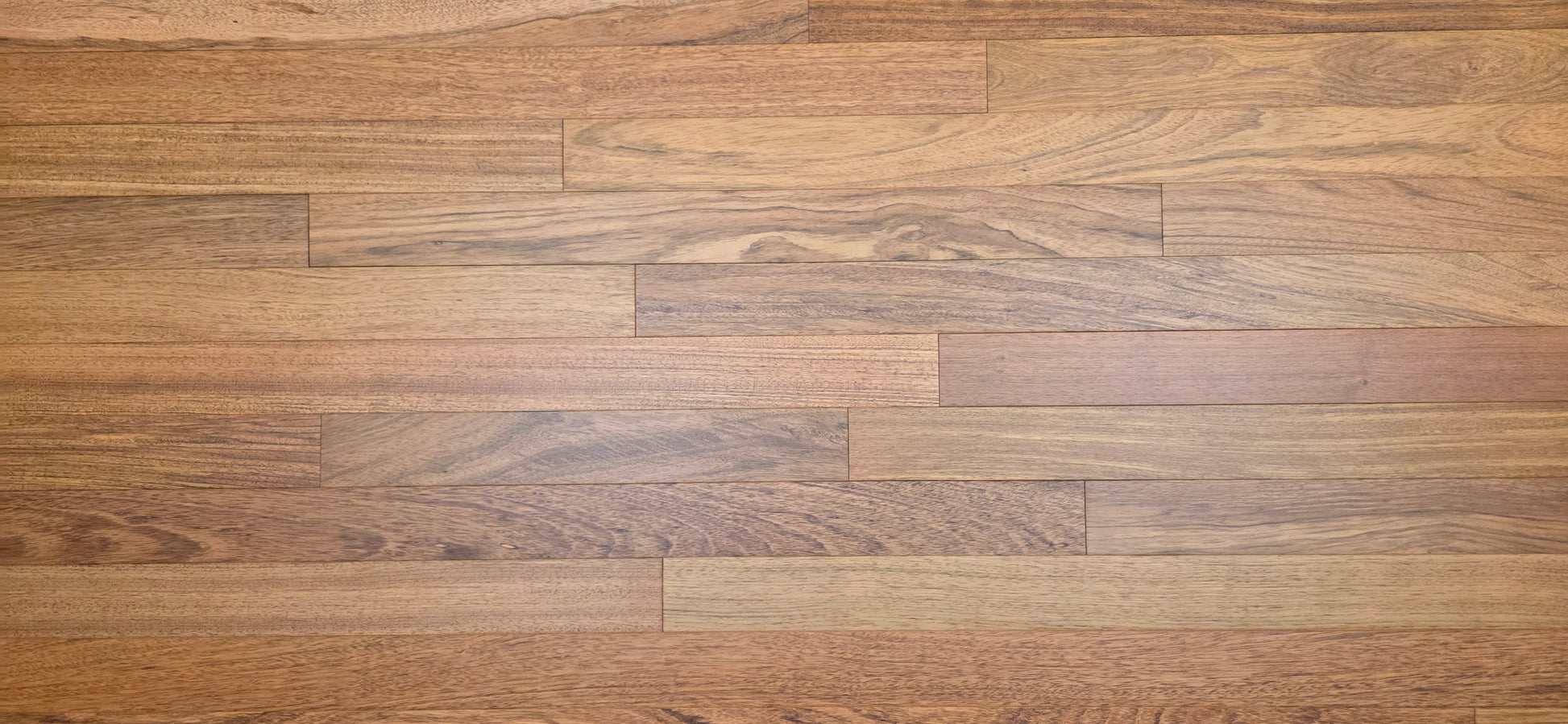 3 1/4" x 3/4" Brazilian Cherry Matte Prefinished Hardwood Flooring. Close up.