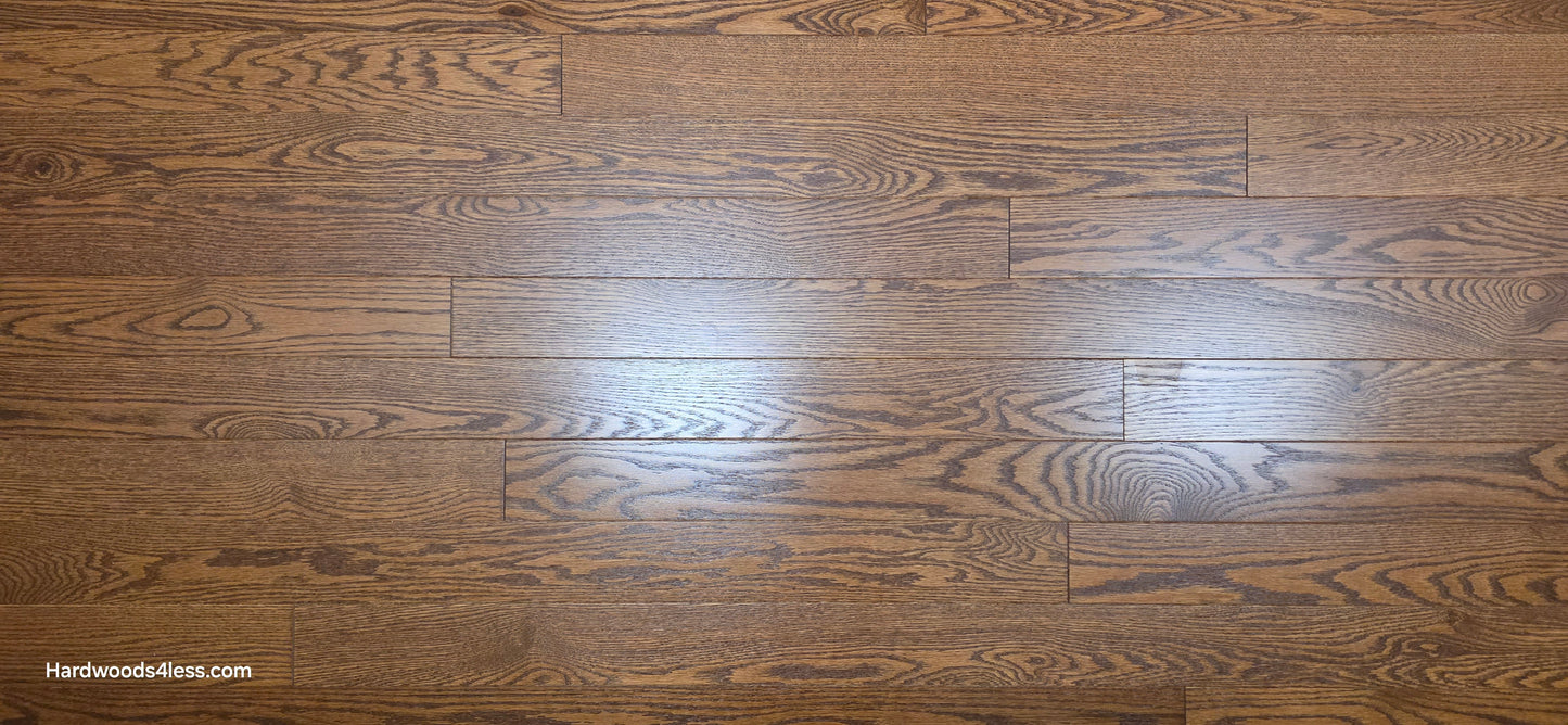 3 1/4" x 3/4" Red Oak Butterscotch Common & Better Hardwood Flooring. Close up.