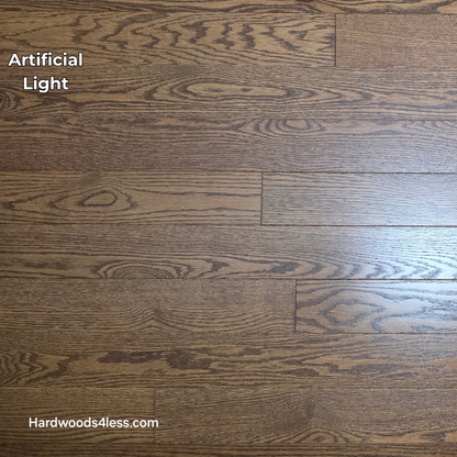 3 1/4" x 3/4" Red Oak Butterscotch Common & Better Hardwood Flooring. Shown in artificial light.