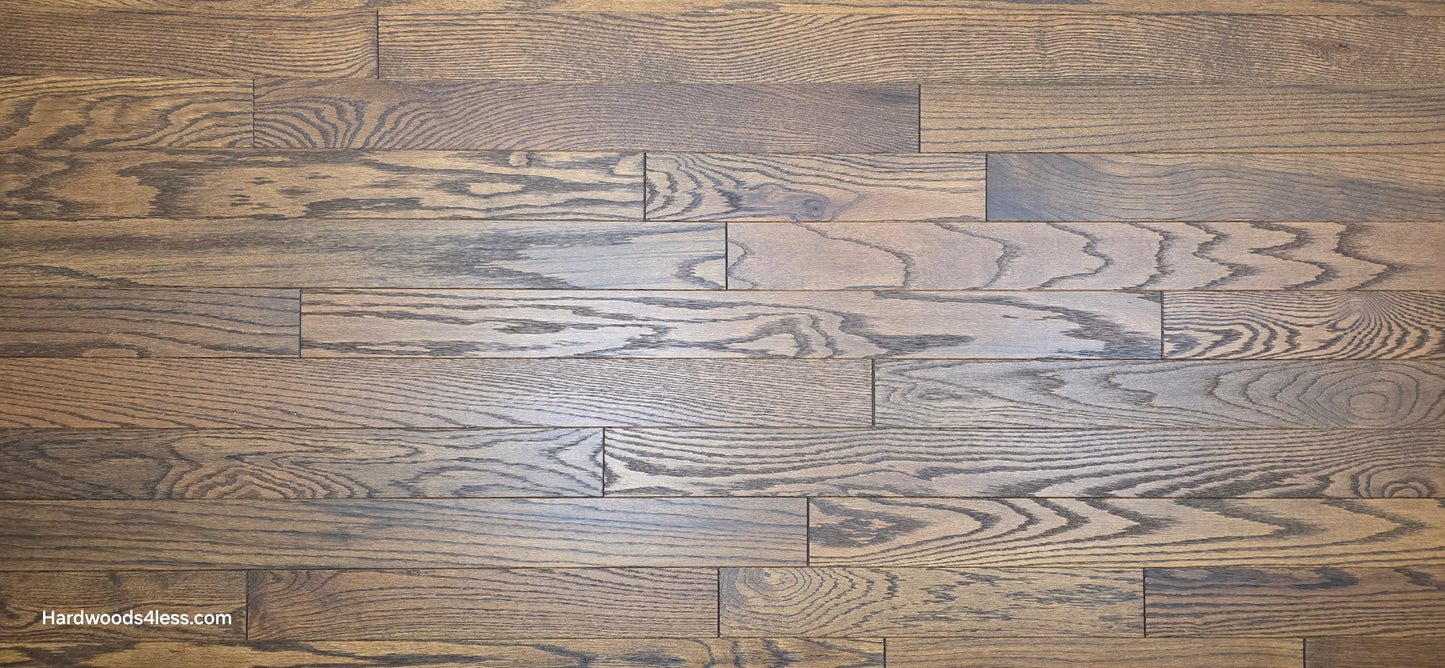 3 1/4" x 3/4" Solid Red Oak Bronze Hardwood Flooring.