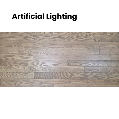 3 1/4" x 3/4" Solid Red Oak Marcy Hardwood Flooring. Shown close up in artificial lighting. 