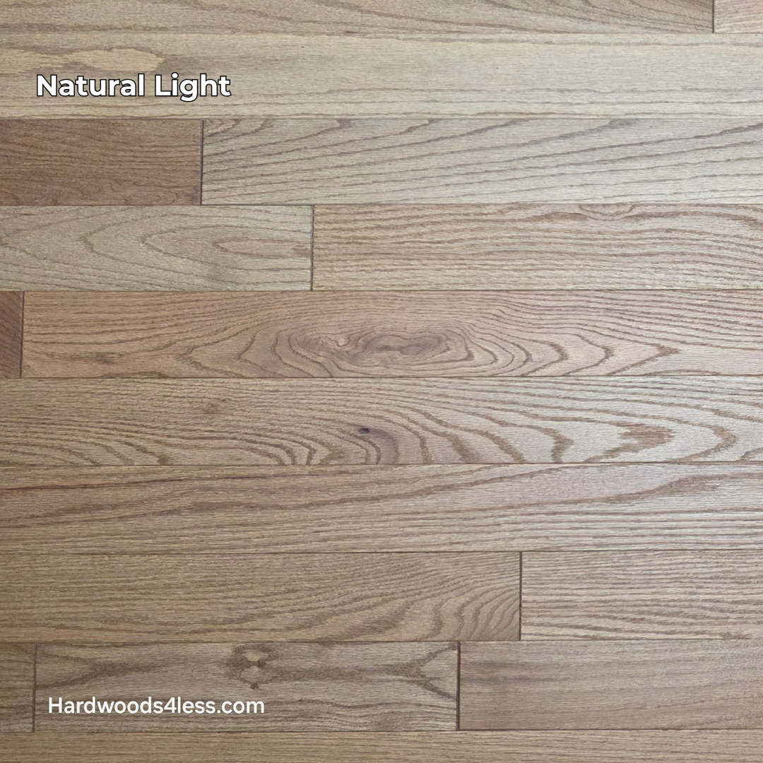 3 1/4" x 3/4" Solid White Oak Rye Hardwood Flooring. Shown in natural lighting.