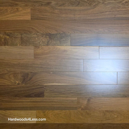 3 1/4" x 3/8" Engineered Brazilian Walnut (IPE) Natural Hardwood Flooring. Shown close up. 