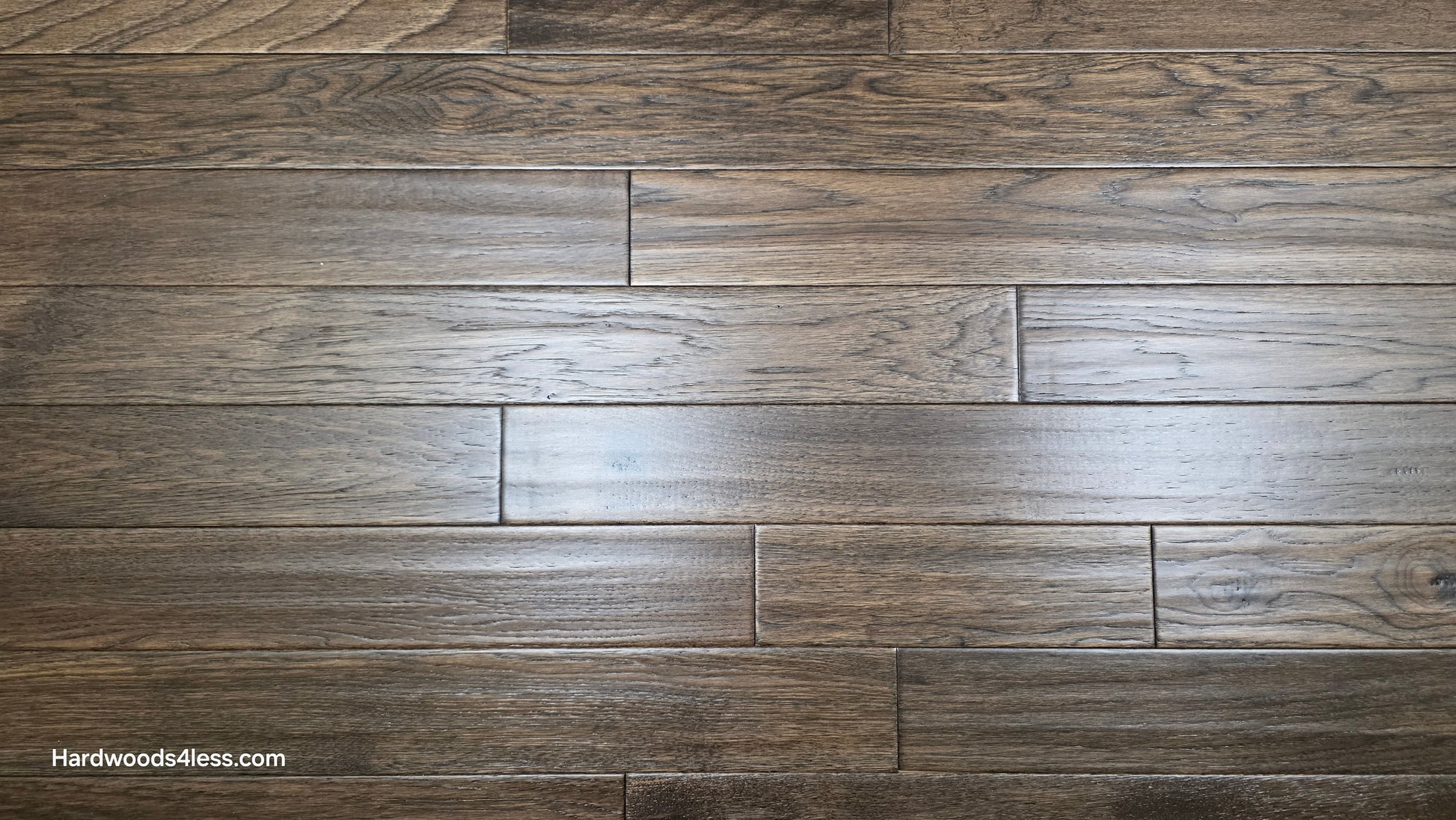 3 3/4" x 3/4" Solid Hickory Prescott Hardwood Flooring. Close up.