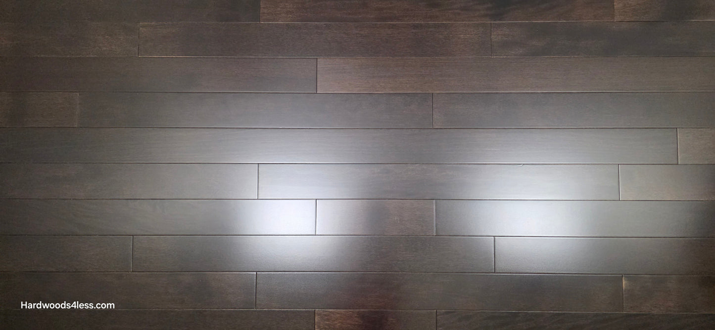 3 5/8" x 3/4" Solid Brazilian Oak Burnt Umber Hardwood Flooring. Shown close up.