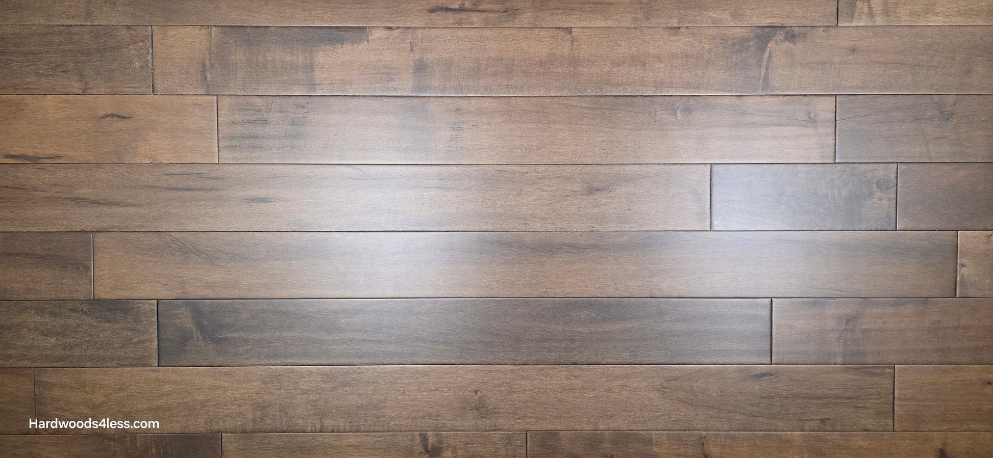 4 5/16" x 5/8" Engineered Maple Cabana Hardwood Flooring. Shown close up.