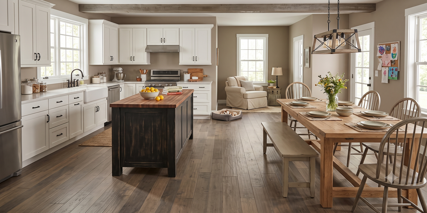 4 1/4" x 3/4" Solid Maple Frankie Shown in a Kitchen Setting