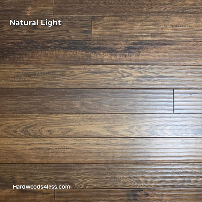 4" x 3/4" Hickory Calico Hardwood Flooring. Shown in natural lighting.