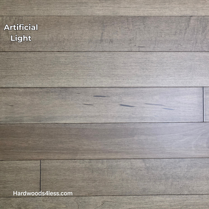 4" x 3/4" Solid Maple Sandpiper Hardwood Flooring. Shown in artificial lighting.