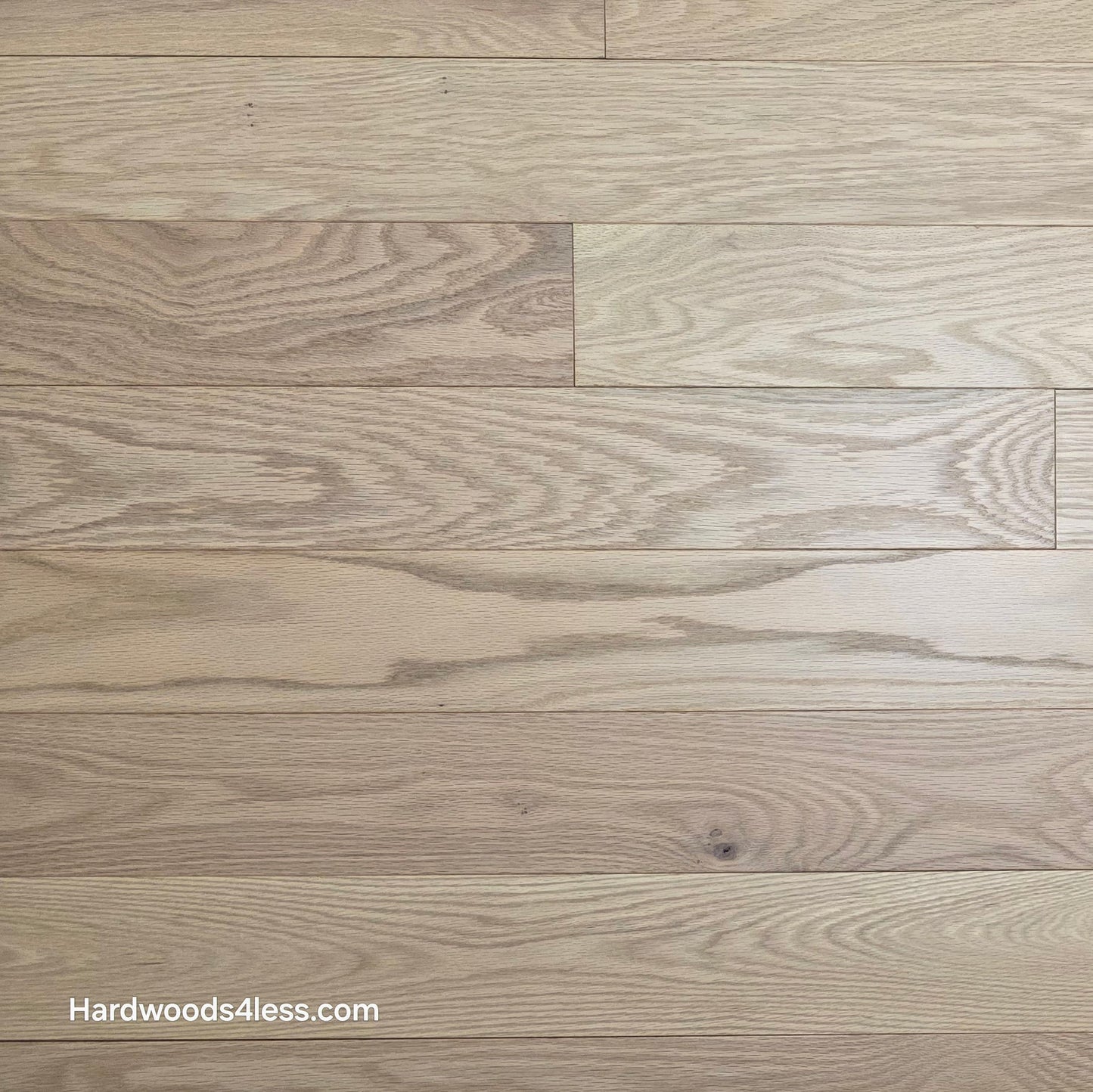 4" x 3/4" Solid Red Oak Doe Hardwood Flooring. Close up.