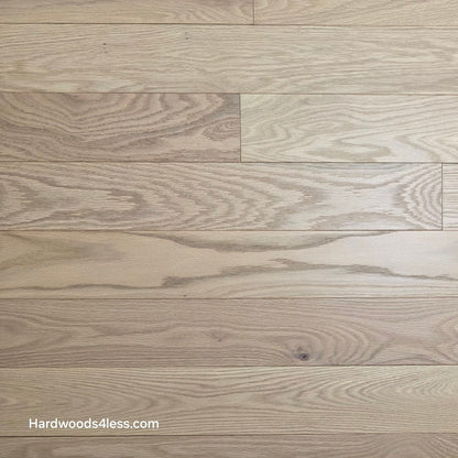 4" x 3/4" Solid Red Oak Doe Hardwood Flooring. Close up.