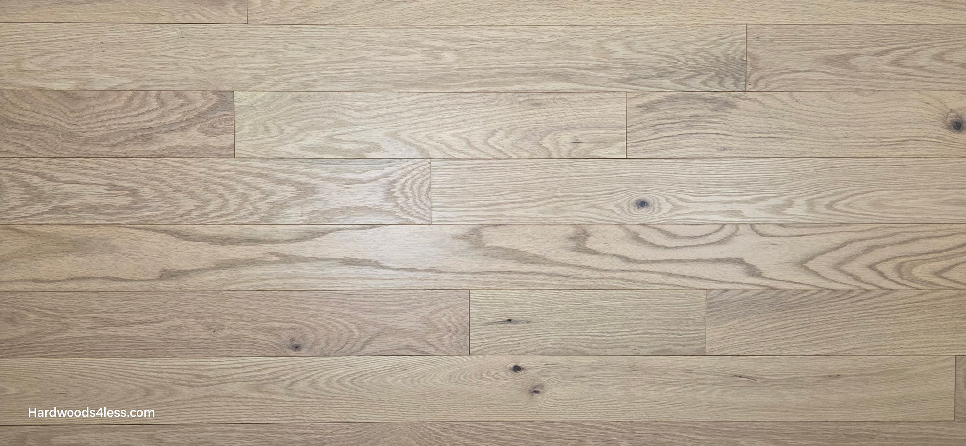 4" x 3/4" Solid Red Oak Doe Hardwood Flooring wide close up.