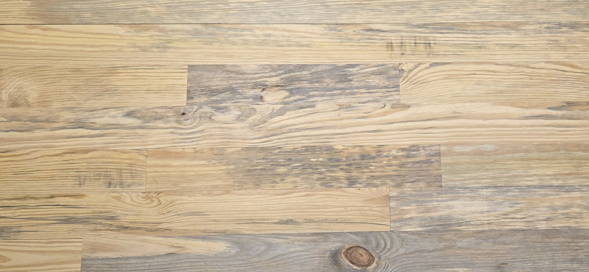 5 1/8" x 3/4" Unfinished Southern Yellow Pine Solid Flooring Close up.