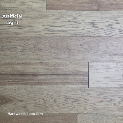 5 38 x 12 Engineered Hickory Cunningham Hardwood Flooring. Shown in artificial lighting. 