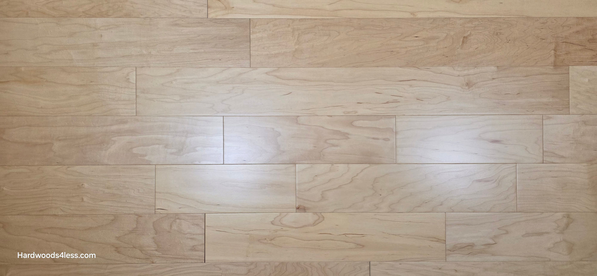 5 3/8" x 3/8" Engineered Maple Natural Hardwood Flooring. Close up. 