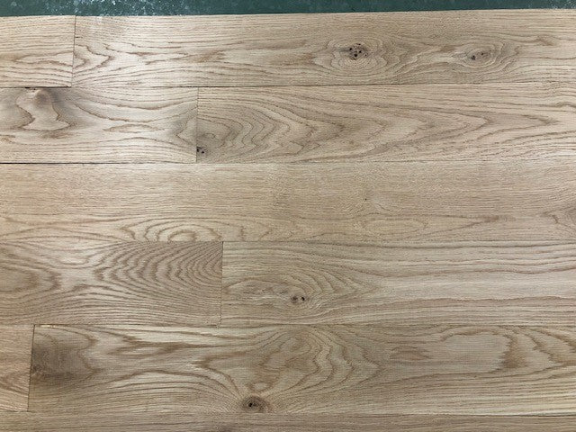 5" x 3/4" Unfinished White Oak #1 Common Solid Hardwood Flooring close up.