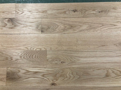 5" x 3/4" Unfinished White Oak #1 Common Solid Hardwood Flooring close up.